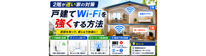 2階が遅い家の対策｜戸建てWi-Fiを強くする方法