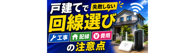 戸建てで失敗しない回線選び｜工事・配線・費用の注意