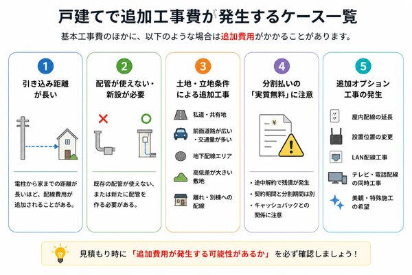 戸建てで追加工事費が発生するケース一覧