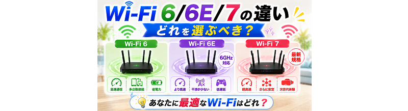 Wi-Fi 6/6E/7の違い｜どれを選ぶべき？