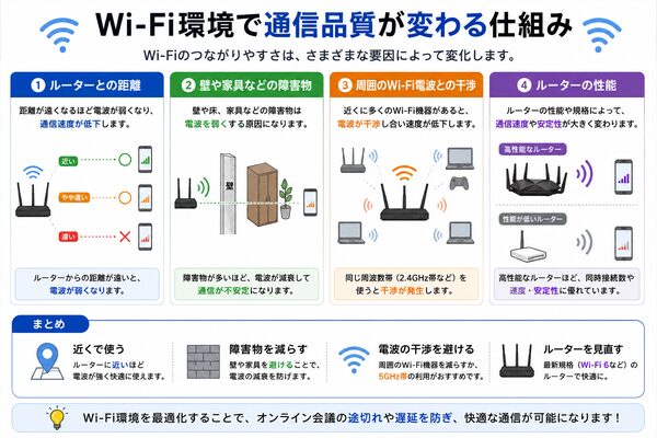 Wi-Fi環境で通信品質が変わる仕組み