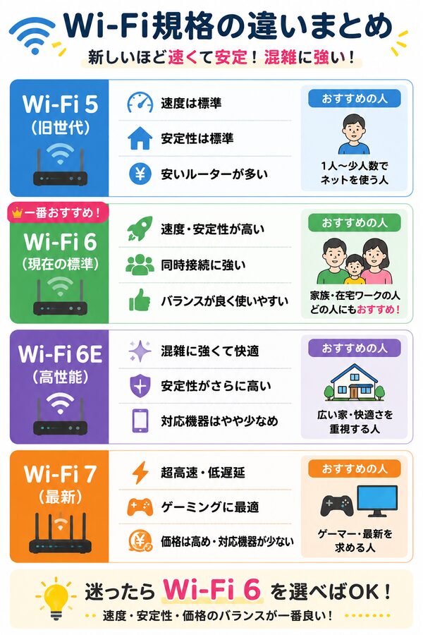 Wi-Fi規格の違いと性能