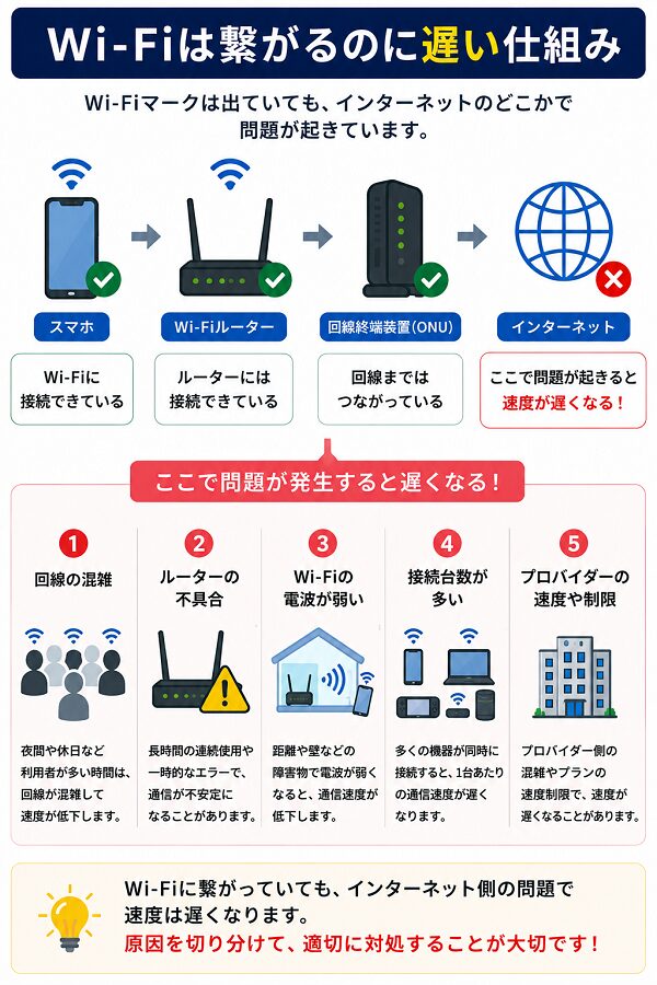 Wi-Fiは繋がるのに遅い仕組み