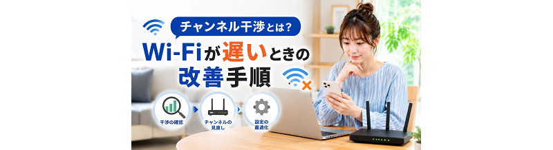 チャンネル干渉とは？Wi-Fiが遅いときの改善手順