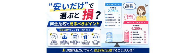 “安いだけ”で選ぶと損？料金比較で見るべきポイント