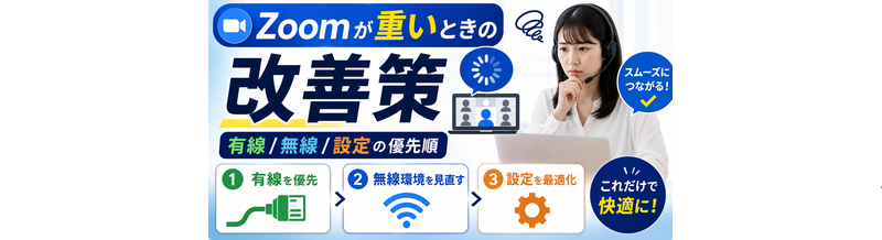Zoomが重いときの改善策｜有線/無線/設定の優先順