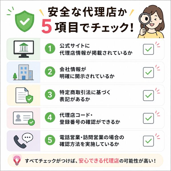 安全な代理店か5項目でチェック！