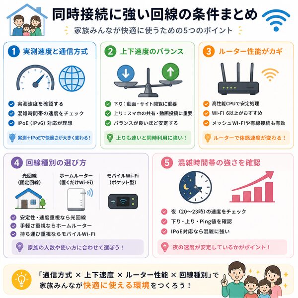 同時接続に強い回線の条件まとめ