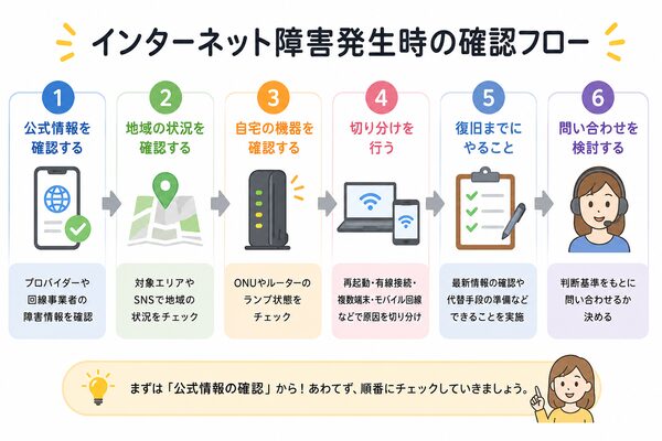 インターネット障害発生時の確認フロー