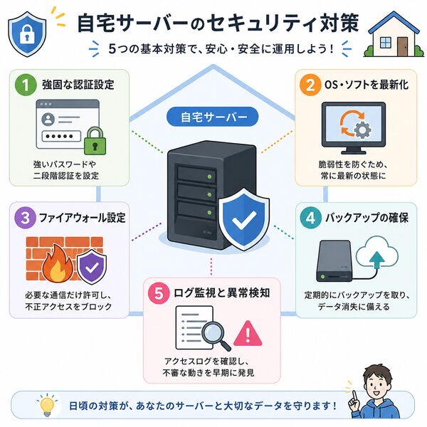 自宅サーバーのセキュリティ対策イメージ