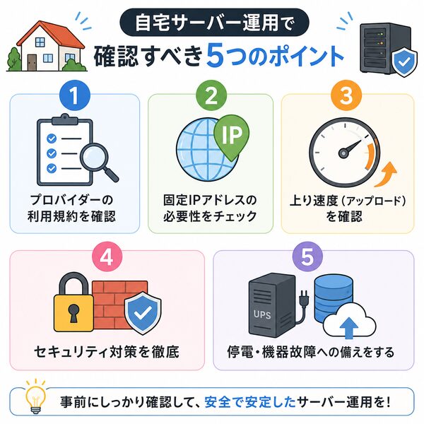 自宅サーバー運用で確認すべき5つのポイント