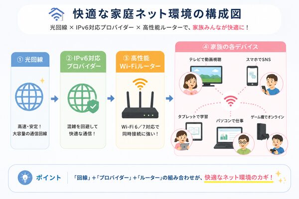 快適な家庭ネット環境の構成図