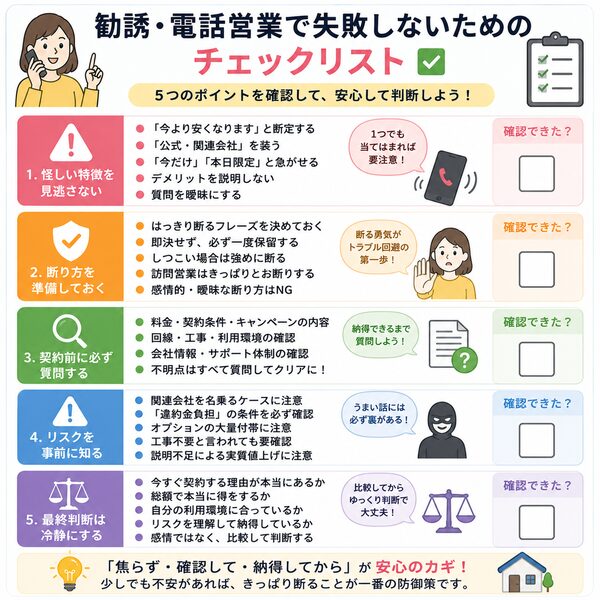 勧誘・電話営業で失敗しないためのチェックリスト