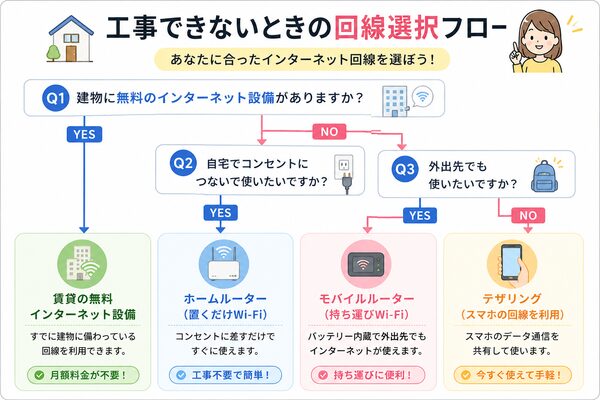 工事できないときの回線選択フロー