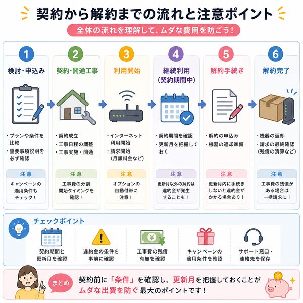 契約から解約までの流れと注意ポイント