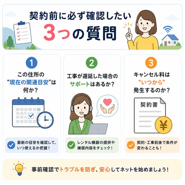 契約前に必ず確認したい3つの質問