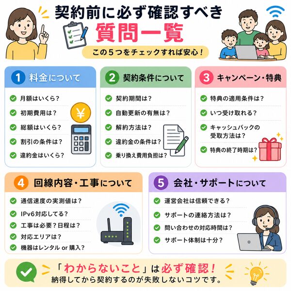 契約前に必ず確認すべき質問一覧