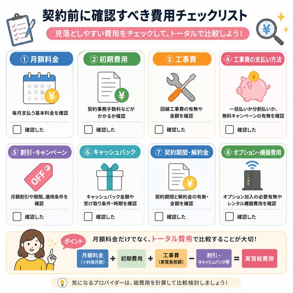 契約前に確認すべき費用チェックリスト