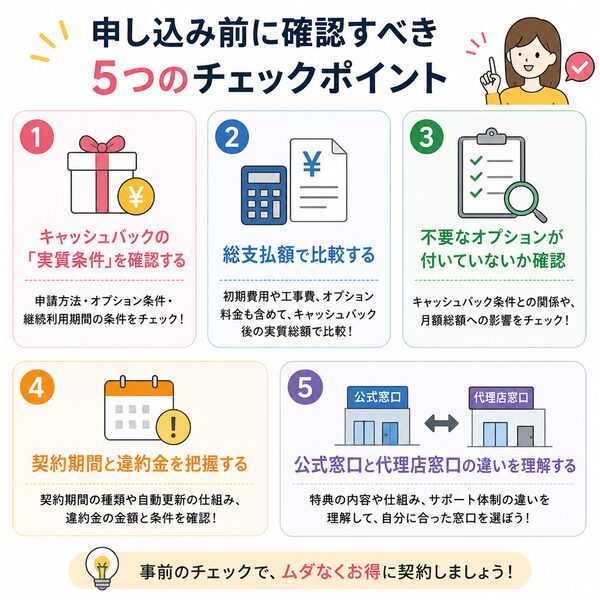 申し込み前に確認すべき5つのチェックポイント