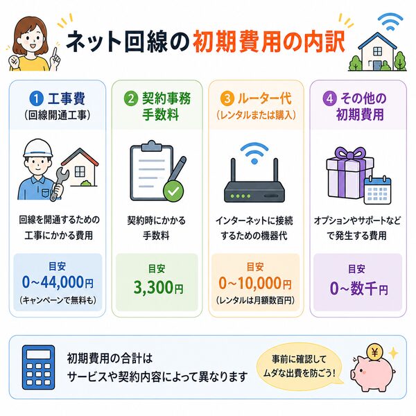 ネット回線の初期費用の内訳