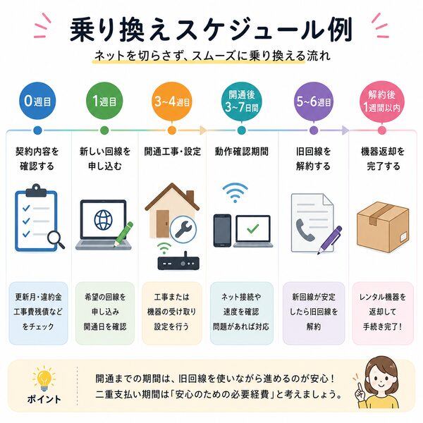 乗り換えスケジュール例