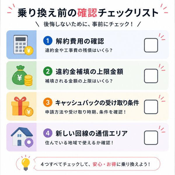 乗り換え前の確認チェックリスト