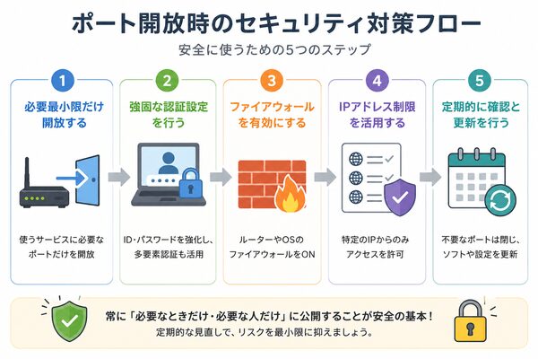 ポート開放時のセキュリティ対策フロー