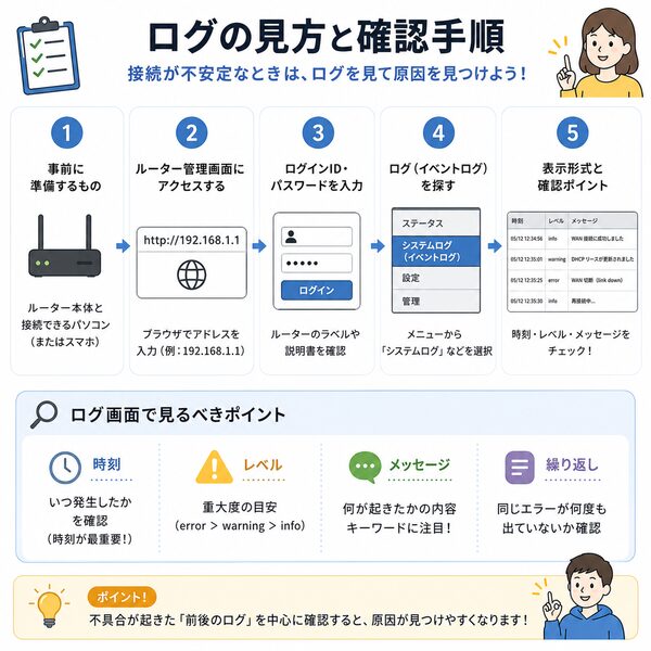 ログの見方と確認手順