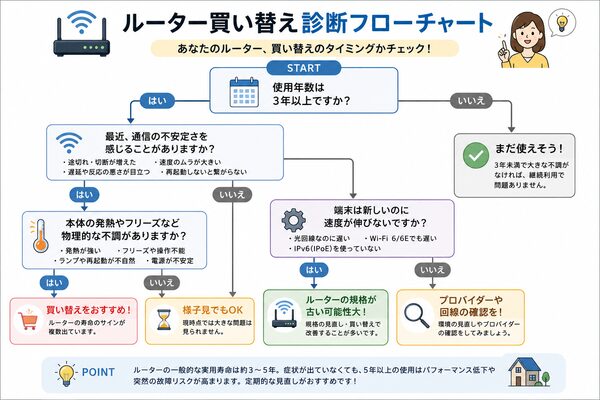 ルーター買い替え診断フローチャート