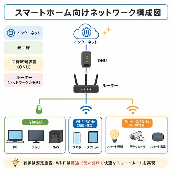 スマートホーム向けネットワーク構成図