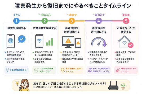 障害発生から復旧までにやるべきことタイムライン