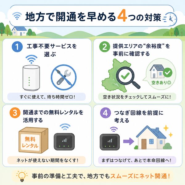 地方で開通を早める4つの対策
