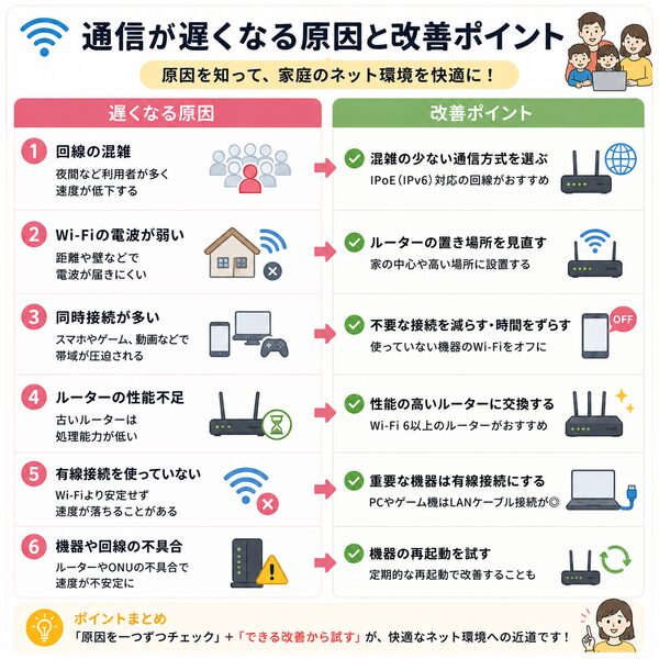 通信が遅くなる原因と改善ポイント