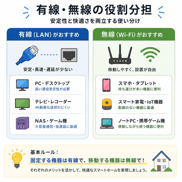 有線・無線の役割分担