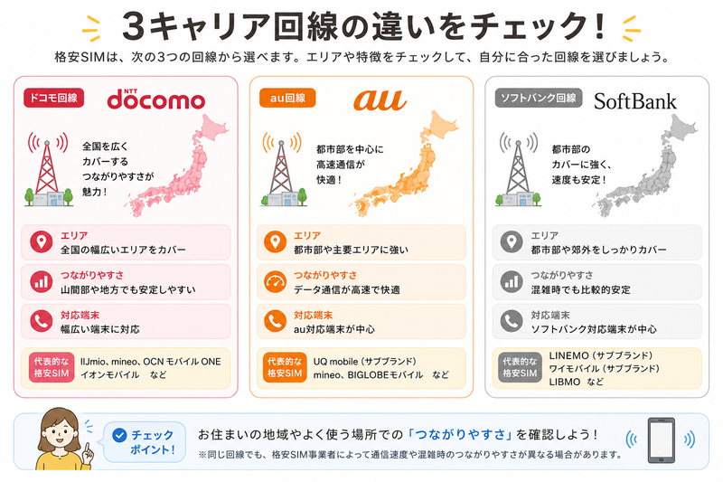 3キャリア回線の違い