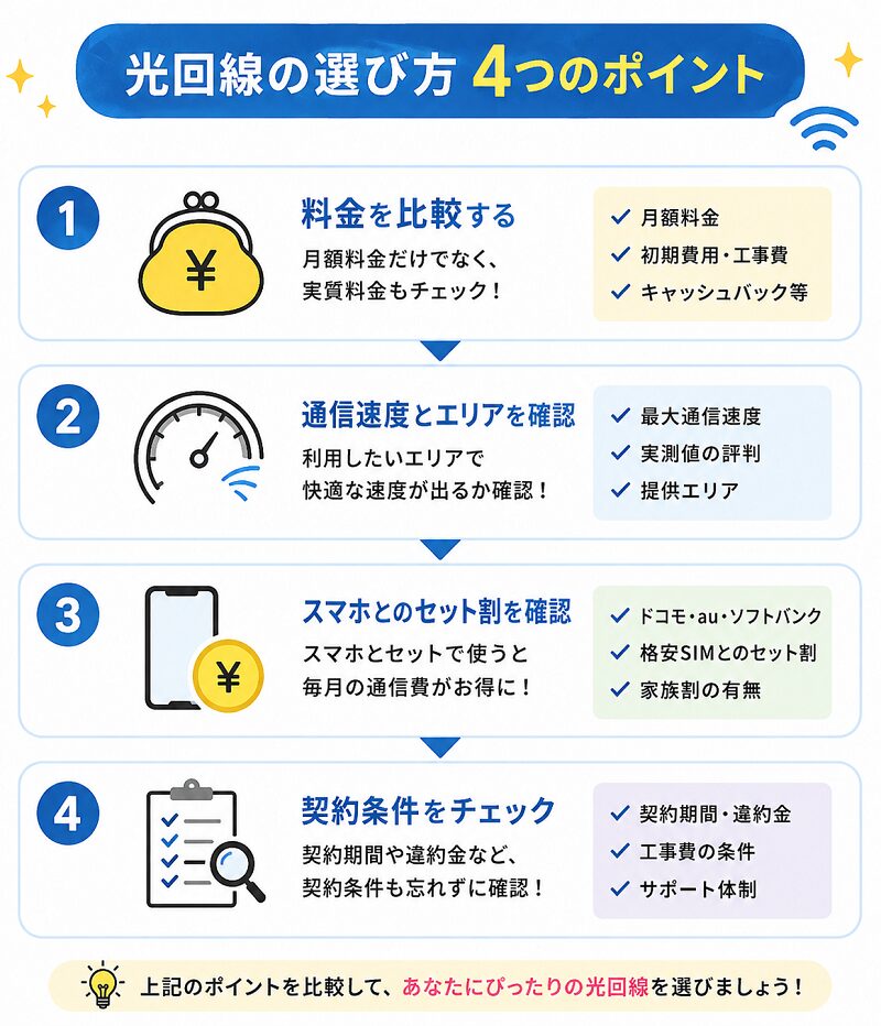 光回線の選び方（4つのポイント）