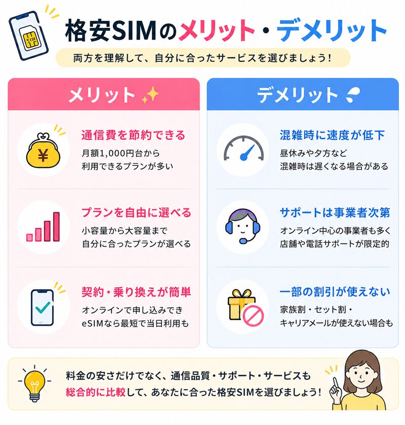 格安SIMのメリット・デメリット